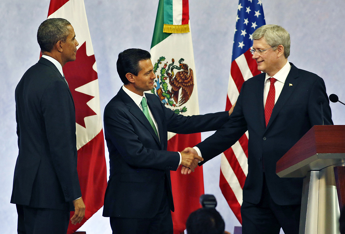 Barack Obama, Enrique Pena Nieto és Stephen Harper tolucai találkozója