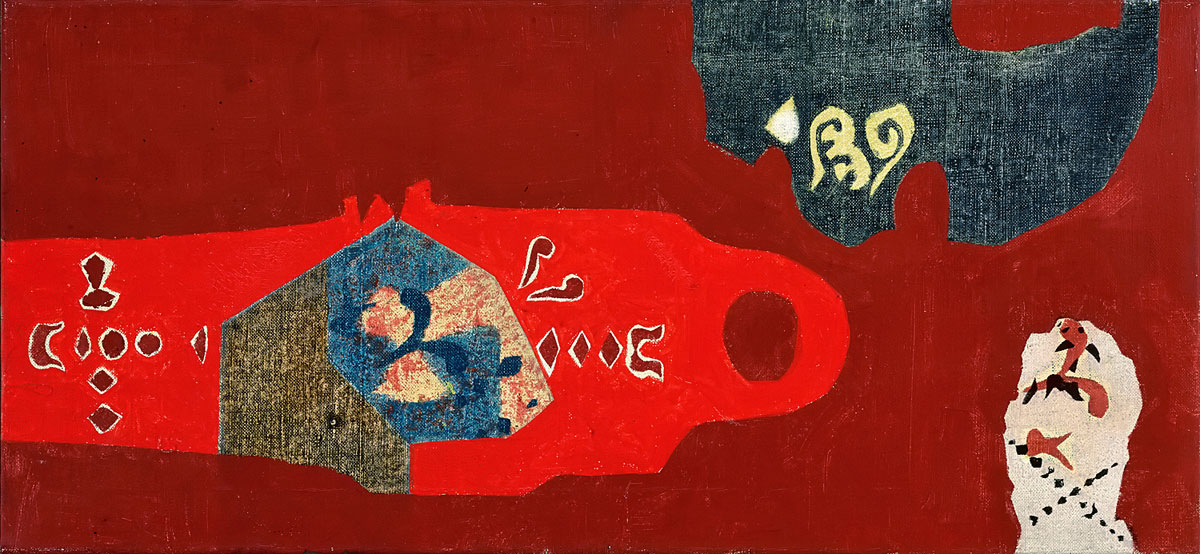 Bálint Endre: Prométheusz születése – Prométheusz álma. 1968–1970. Olaj, vászon, 30x65 cm
