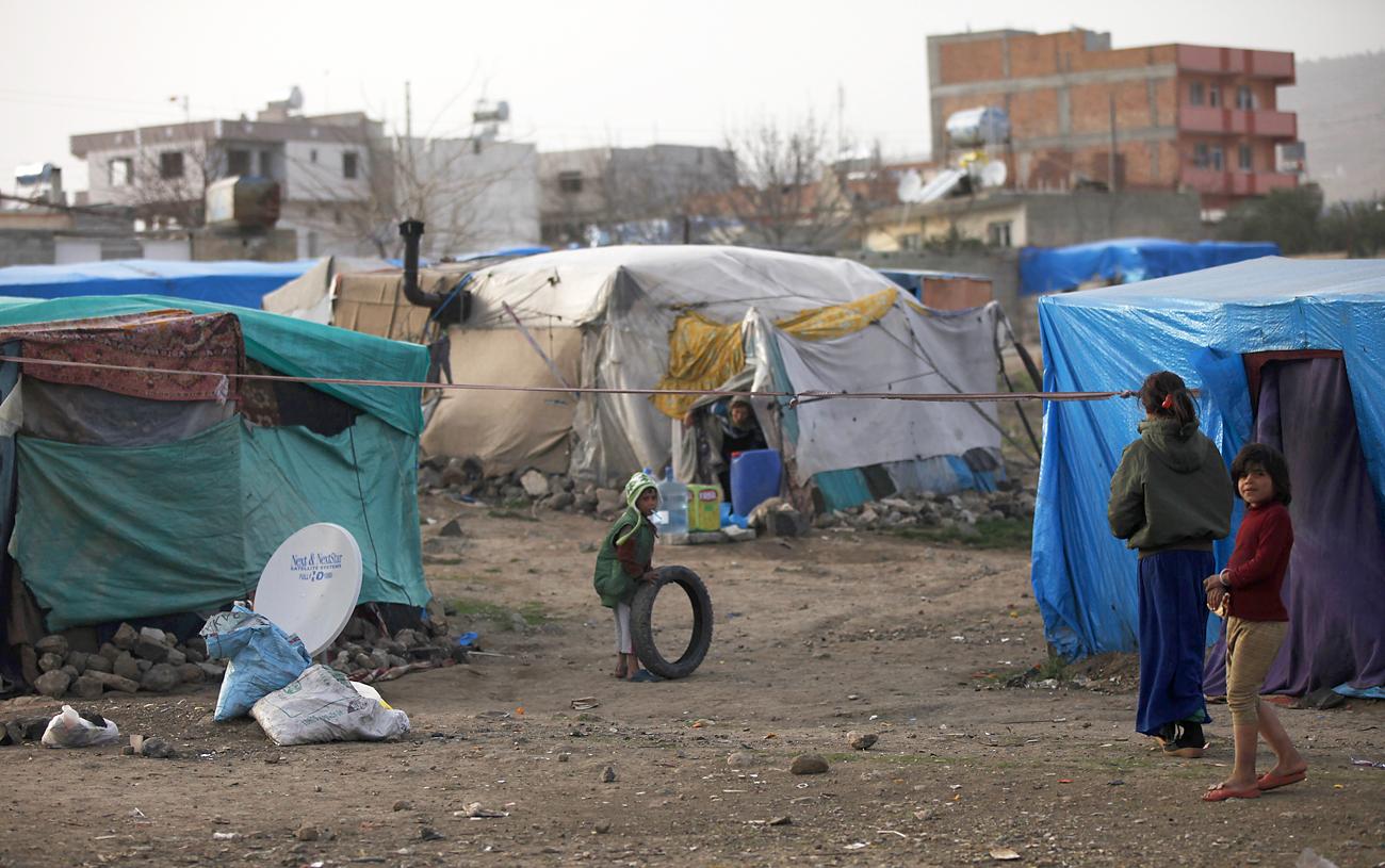 Szír menekültek a dél-törökországi Kilis menekülttáborában