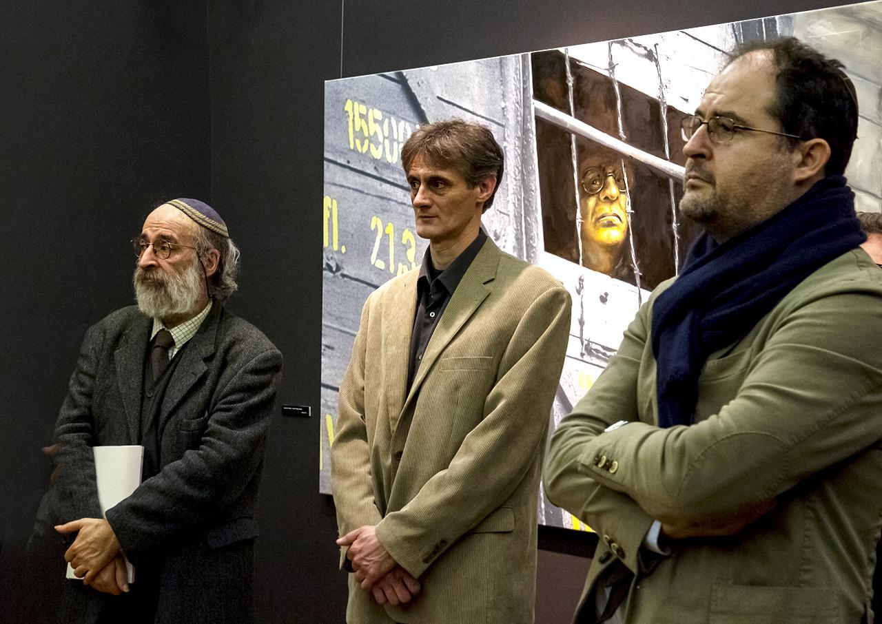 Adriano Mordenti, Németh Pál és Riccardo Pacifici a kiállításmegnyitón