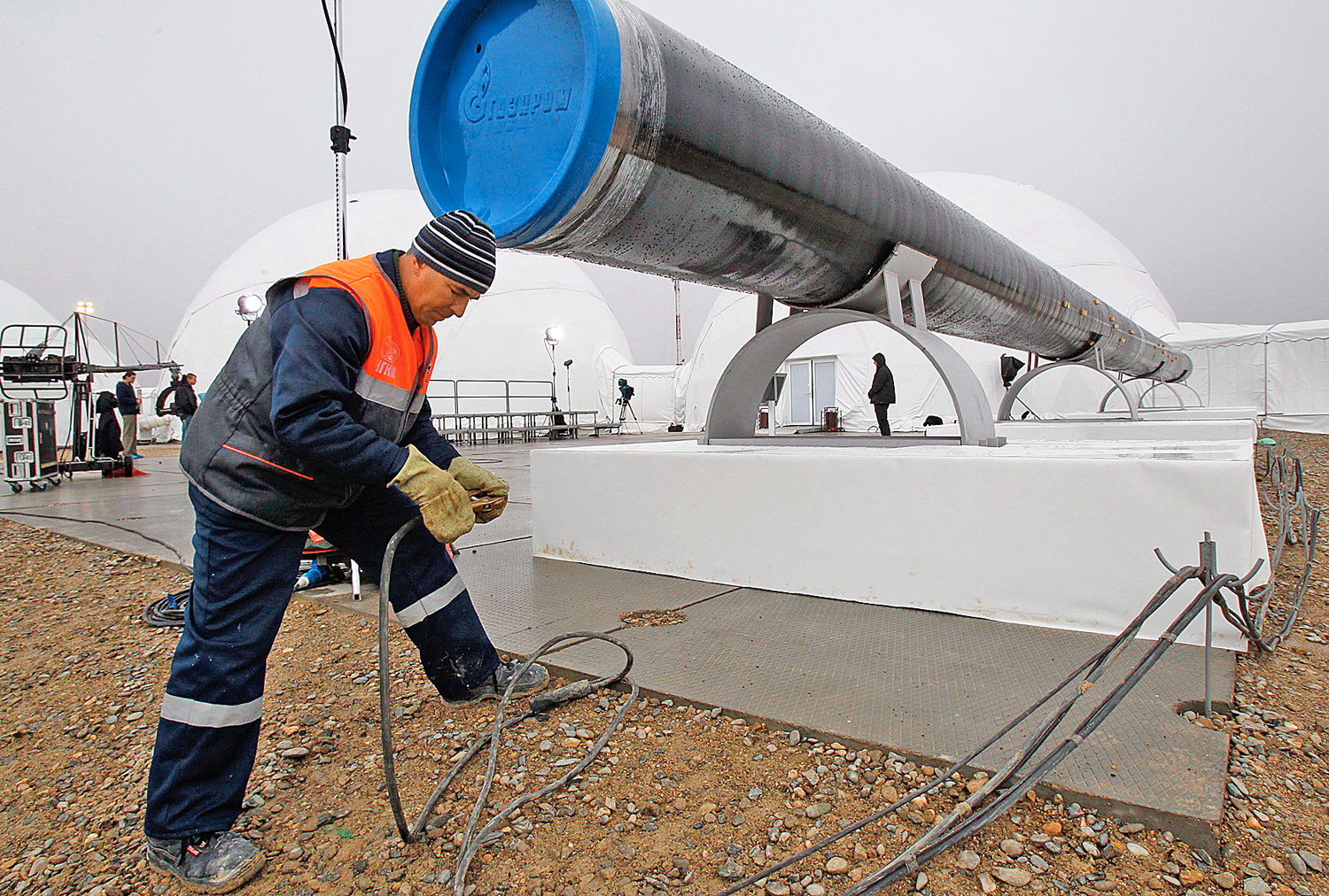 A Déli Áramlat földgázvezeték építése az oroszországi Anapában