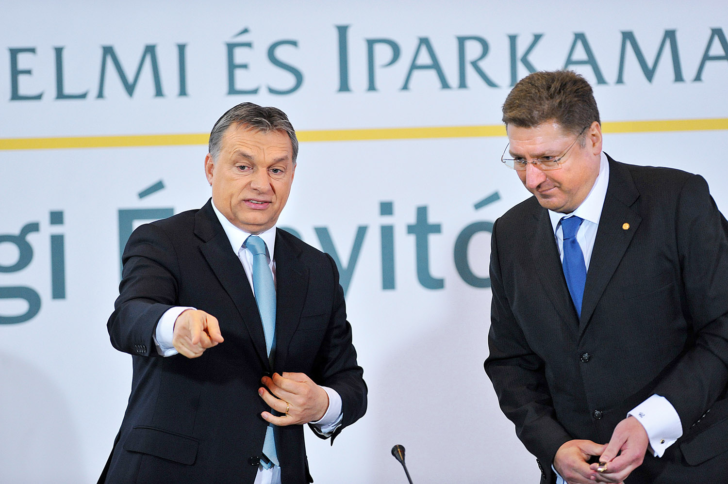 Orbán Viktor és Parragh László. Nagy az egyetértés