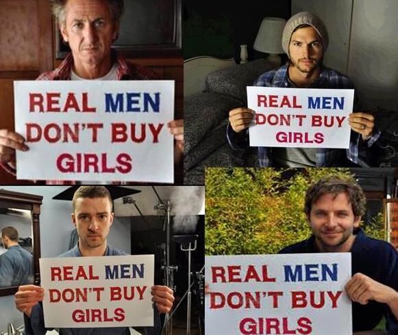 Igazi emberek nem vesznek lányokat, üzenik a Boko Haramnak hollywoodi sztárok. A képen Sean Penn, Ashton Kutcher, Justin Timberlake és Bradley Cooper