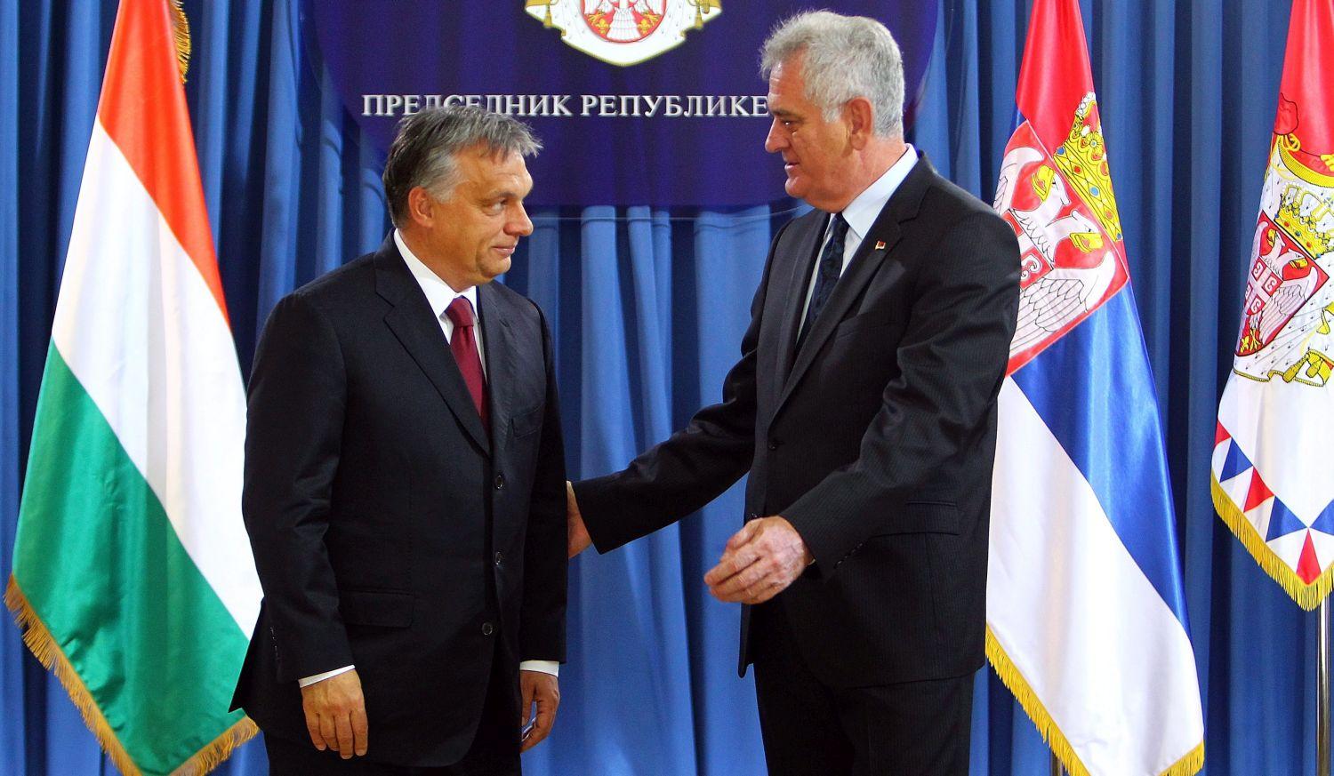 Egy szívesen látott vendég a szerb elnöki palotában: Nikolic államfő pár napja fogadta Orbán Viktort (MTI/EPA/Koca Sulejmanovic)