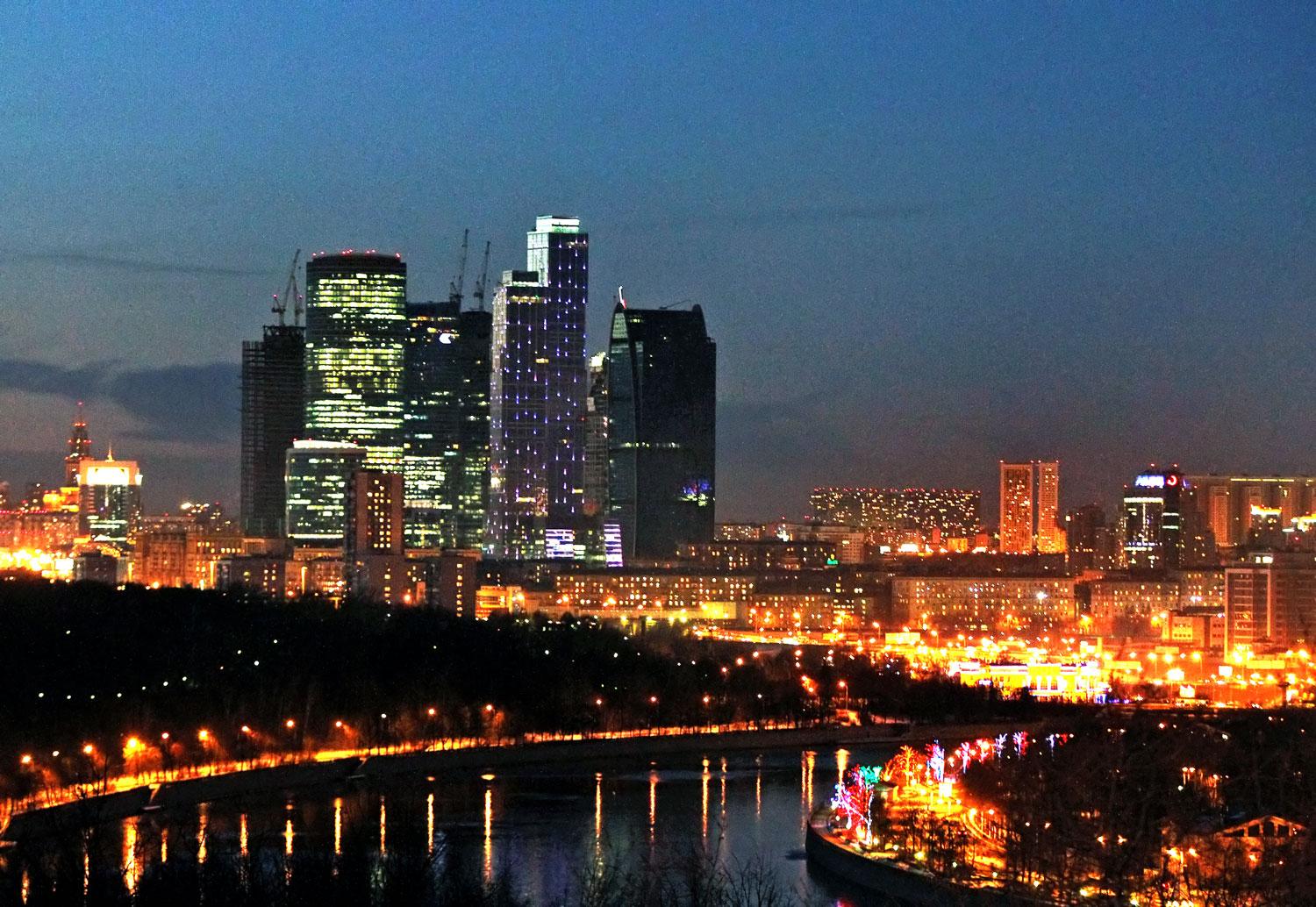 A moszkvai nemzetközi üzleti negyed látképe. Mennyire fényes a jövő?