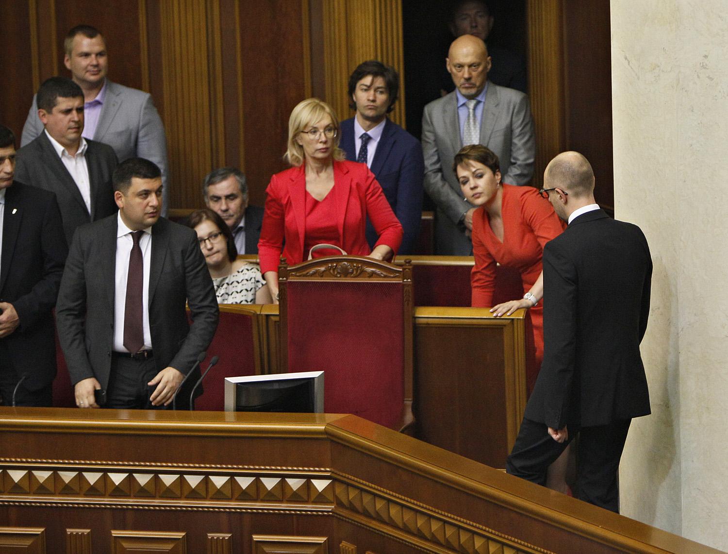 A hamarosan hivatalosan is távozó ukrán miniszterelnök, Arszenyij Jacenyuk.