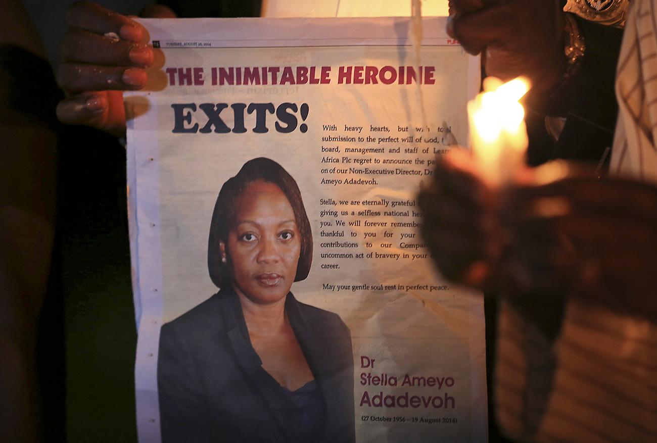 Megemlékezés az ebola egyik szintén nigériai és szintén orvos áldozatára