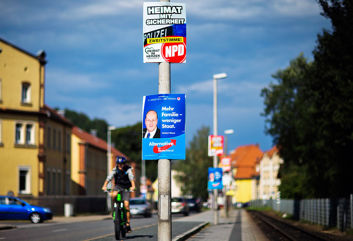 NPD- és AfD-plakát Freitalban
