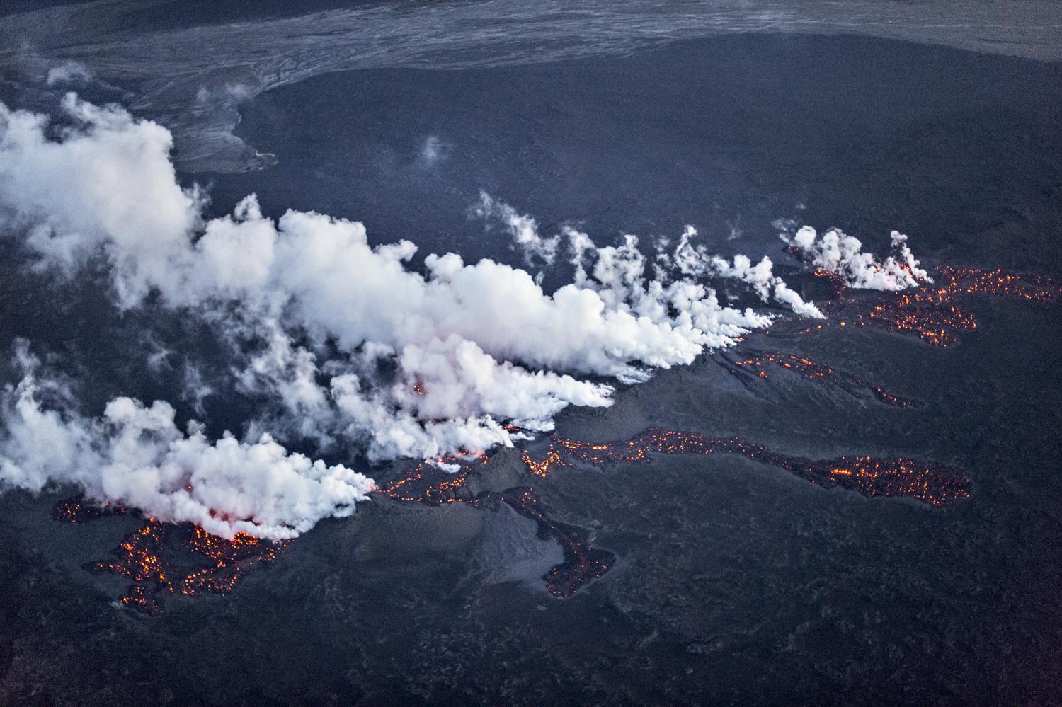 Hosszanti repedésen tör fel a láva a Bardarbunga vulkánból - Reuters / Marco Nescher