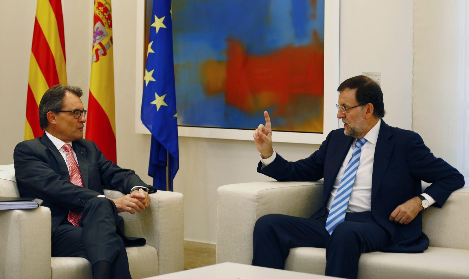 Mas és Rajoy július 30-án a madridi Moncloa-palotában. Az egyik mindenre kész, a másik nem tud visszalépni