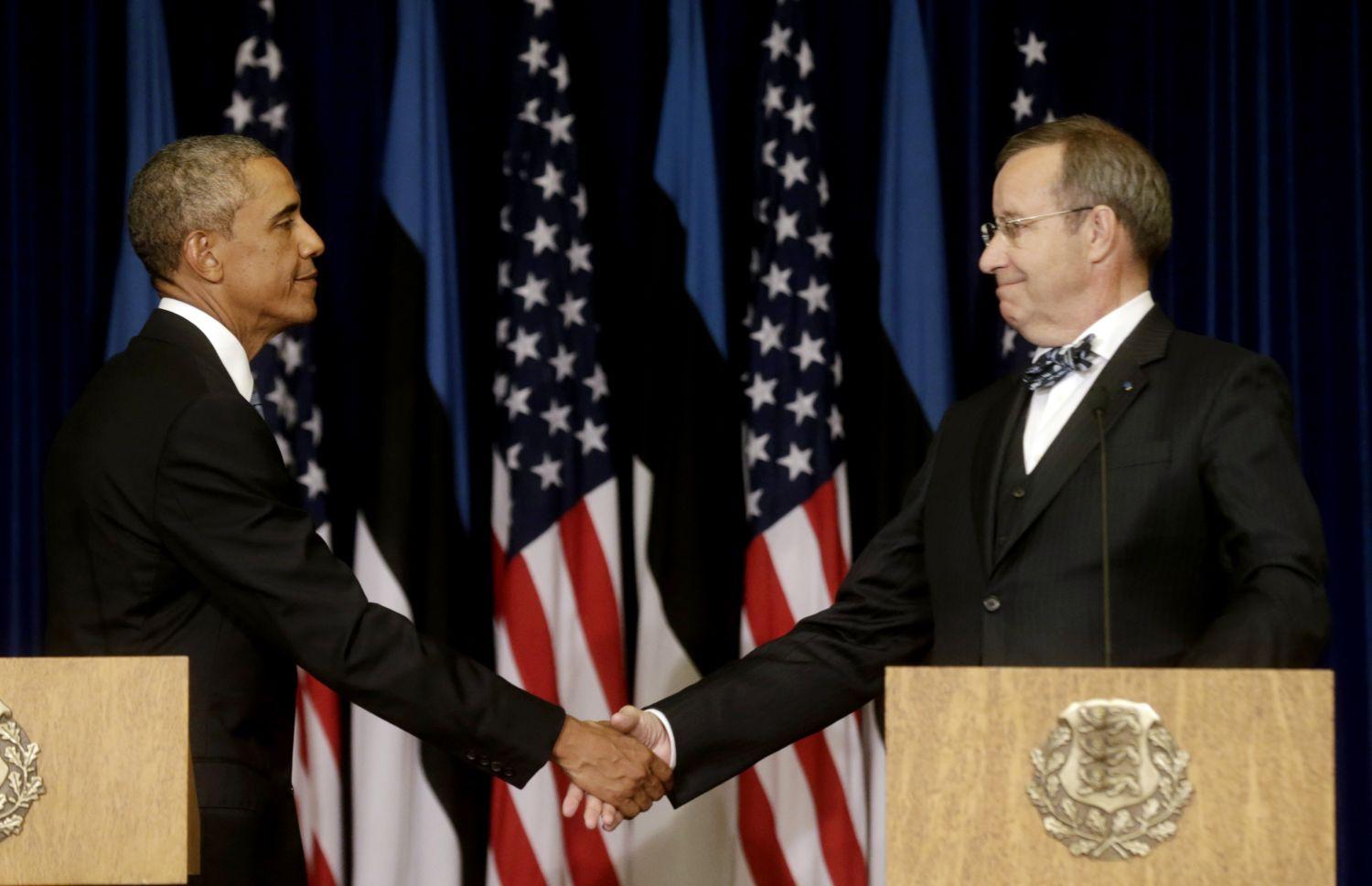 Barack Obama amerikai és Toomas Hendrik Ilves észt elnök. Az Egyesült Államok tudja, mi a fontos