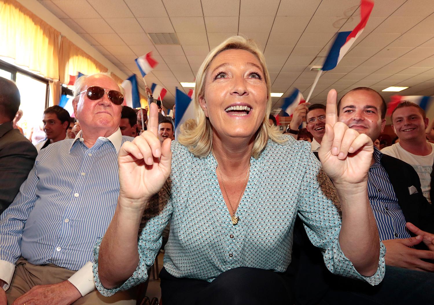 Az örömmámorban úszó Marine Le Pen.