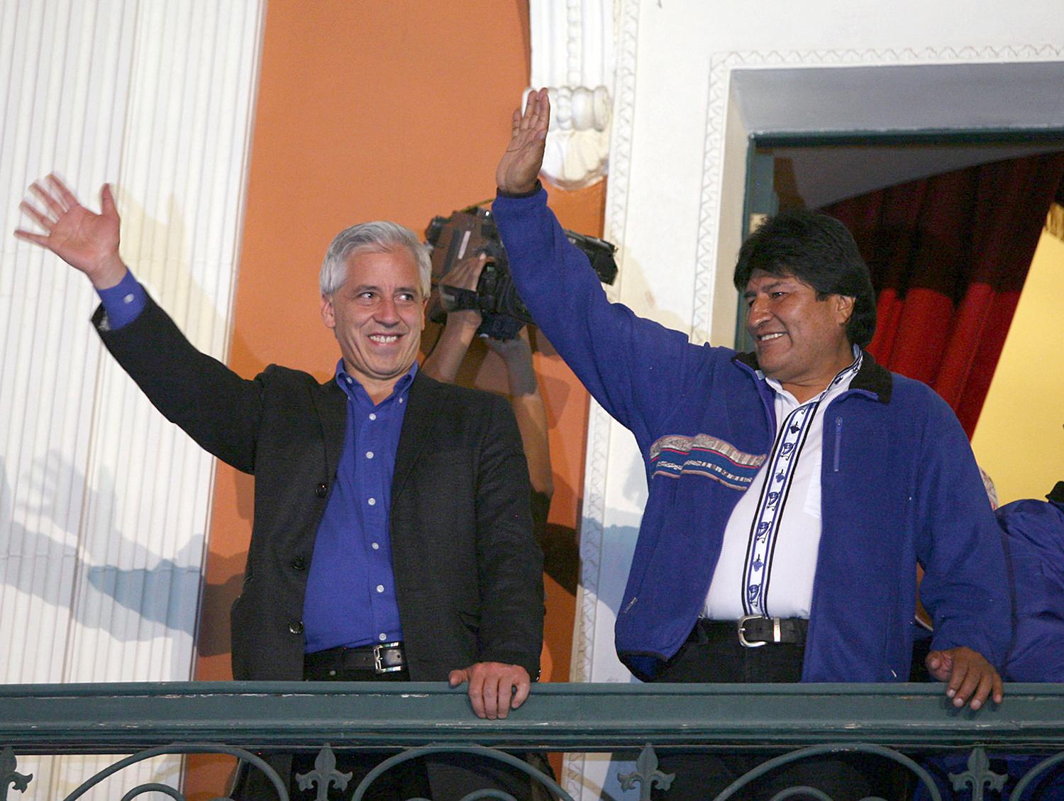 Evo Moralesnek (j) nem okozott meglepetést a győzelem.