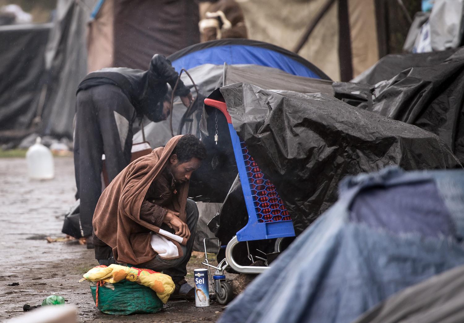 Illegális bevándorló Calais-ban