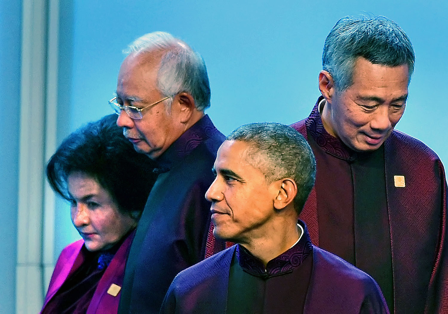 Nem a Star Trek – Űrszekerek újabb része. Barack Obama amerikai elnök Nadzsib Razak maláj kormányfő (balról a második) és Li Hszien Lung szingapúri miniszterelnök társaságában 