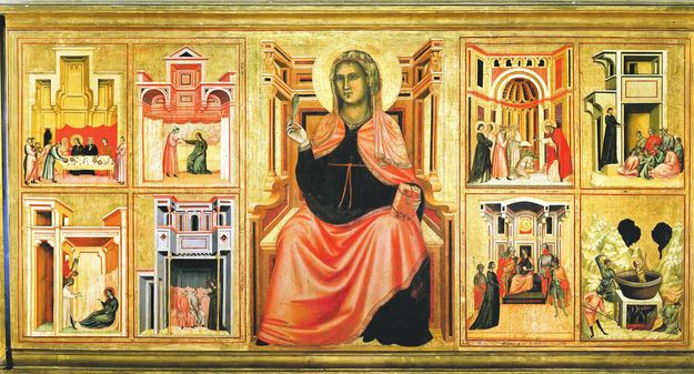 Ismeretlen mester: Képek Szent Cecilia életéből (XIII. sz. vége –XIV. sz. eleje, Firenze, Uﬃzi Képtár)
