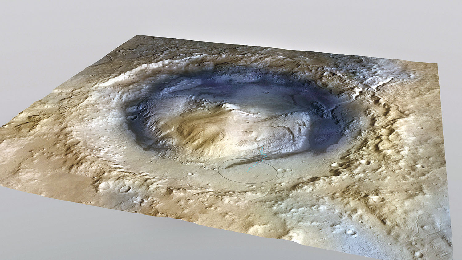A Gale-kráter közepén a Sharp-heggyel