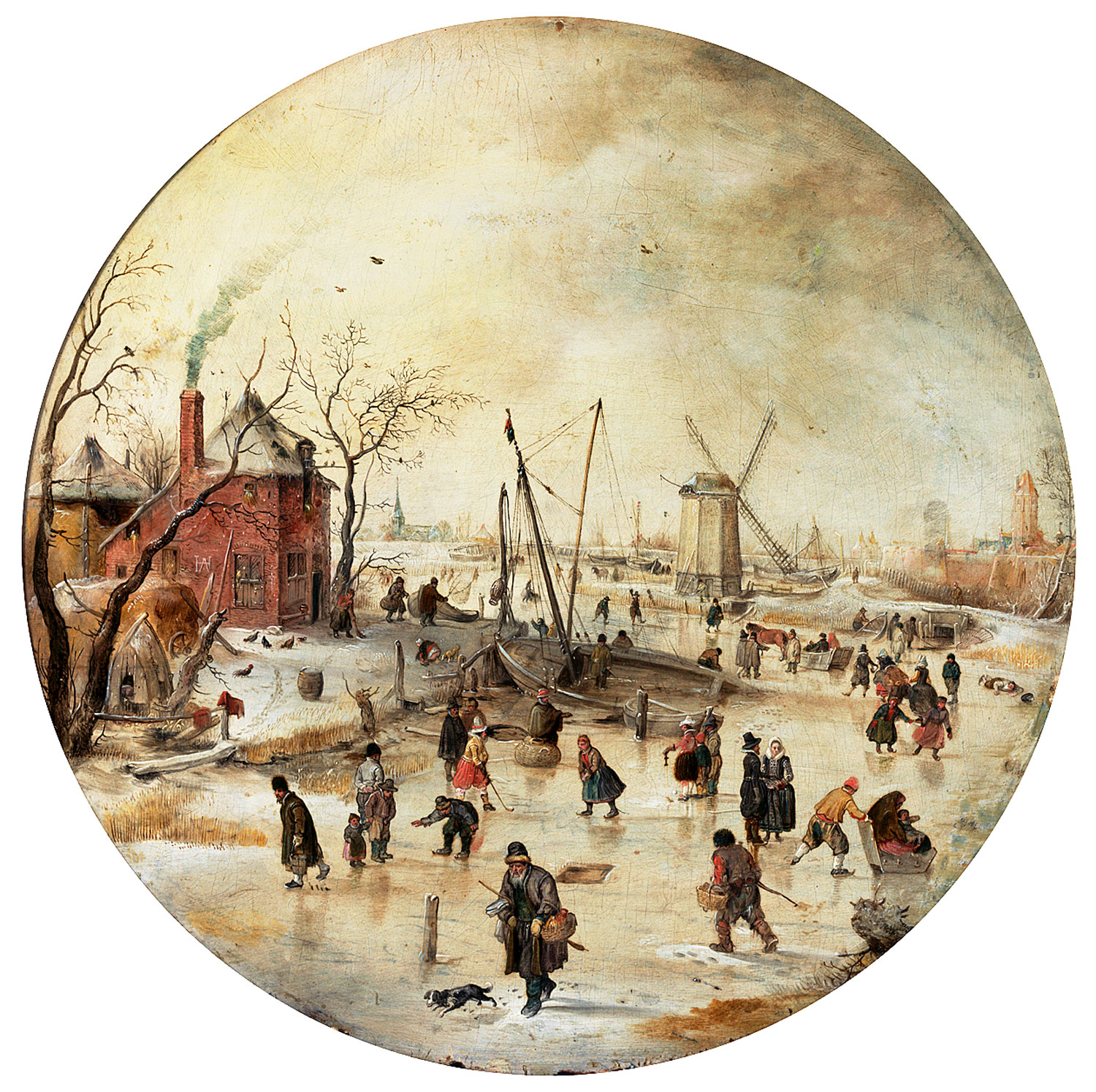 Hendrick Avercamp: Téli táj korcsolyázókkal. 1610–1615 körül