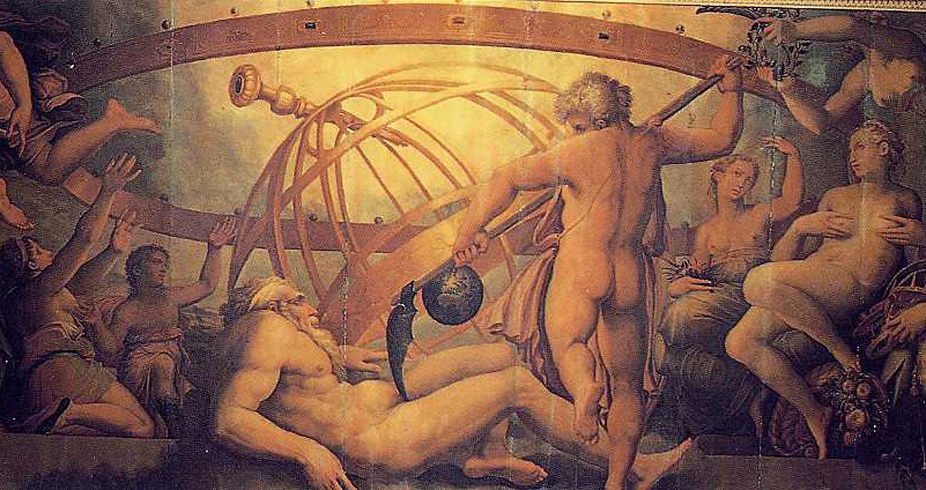..., illetve Giorgio Vasari és Cristofano Gherardi közös freskóján Firenzében a Palazzo Vecchioban