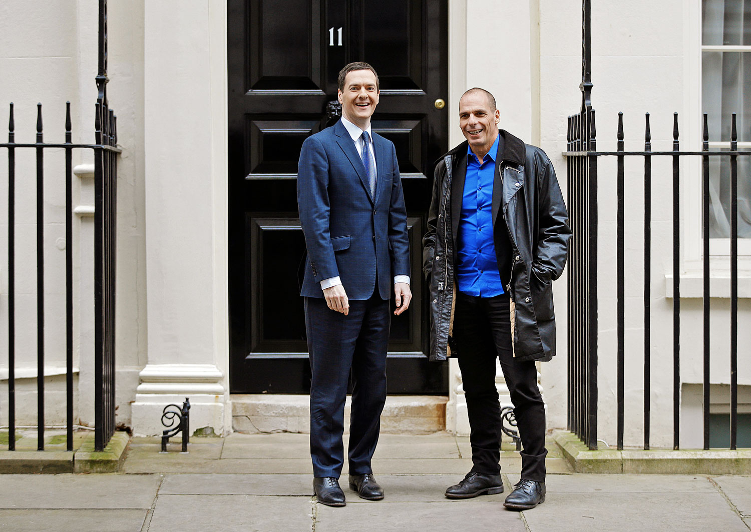 George Osborne brit (balra) és Janisz Varufakisz görög pénzügyminiszter