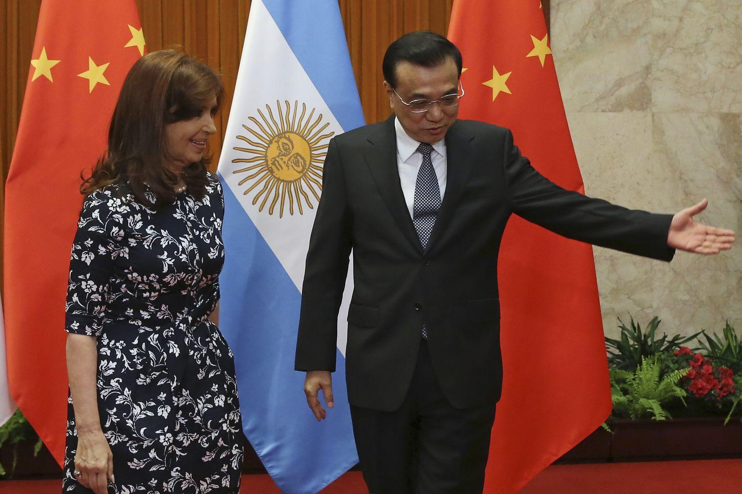 Cristina Fernández de Kirchner Li Ko-csiang (Li Keqiang) kínai miniszterelnökkel Pekingben