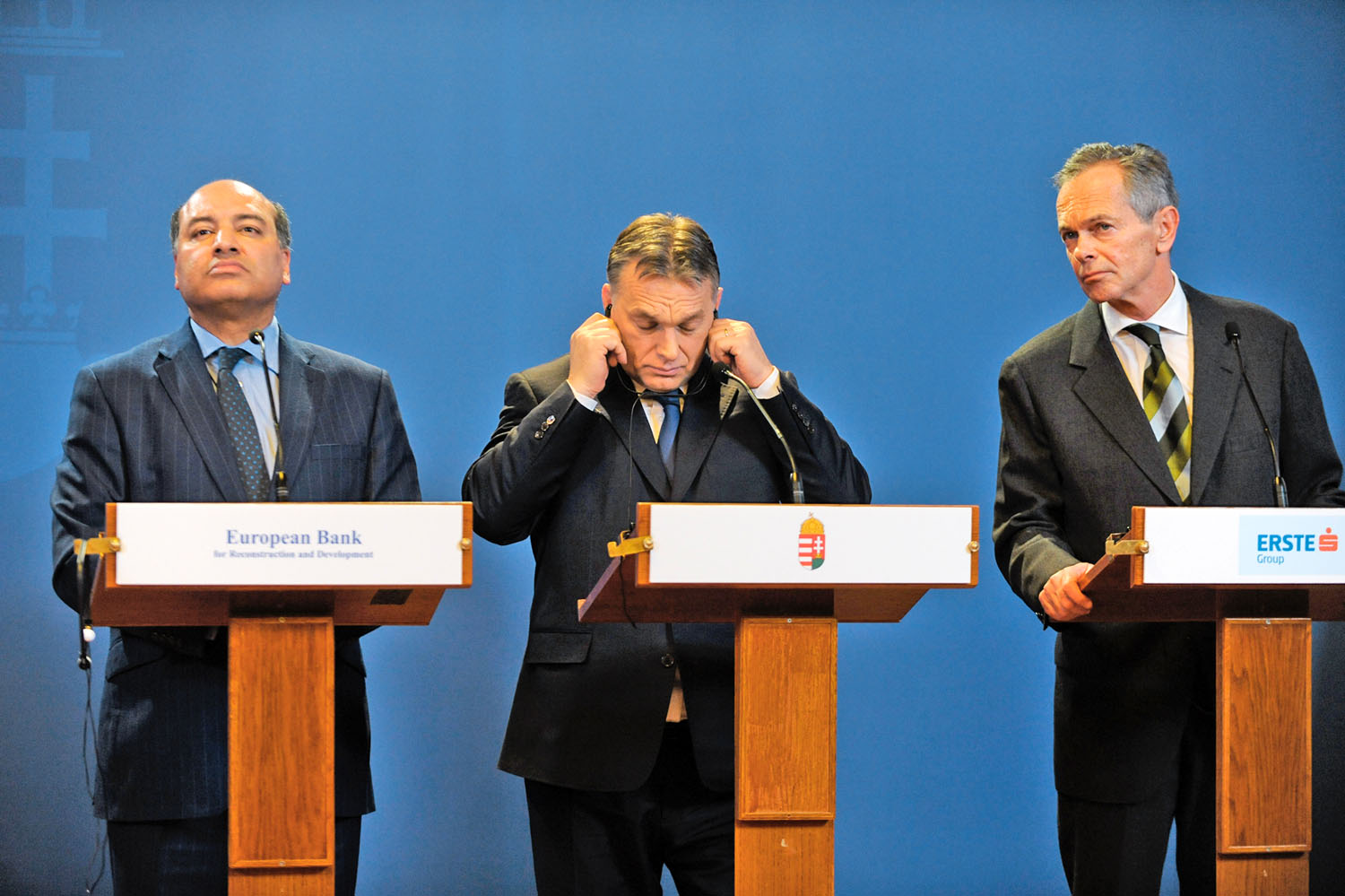 Suma Chakrabarti EBRD-elnök, Orbán Viktor kormányfő és Andreas Treichl Erste-vezér