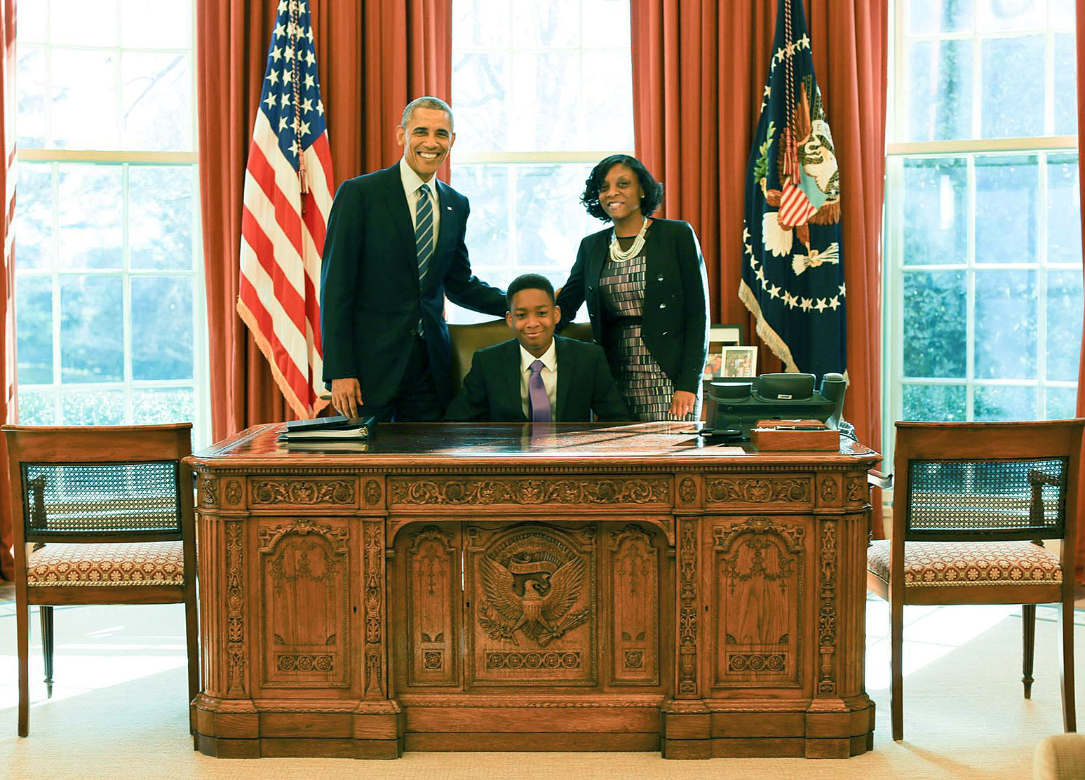 Vidal és Nadia Lopez Obamával egy a Facebookon közölt fotón
