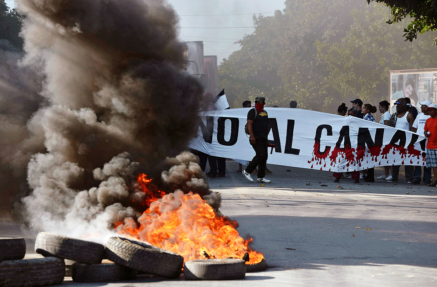 Tüntetés Nicaraguában az épülő csatorna ellen