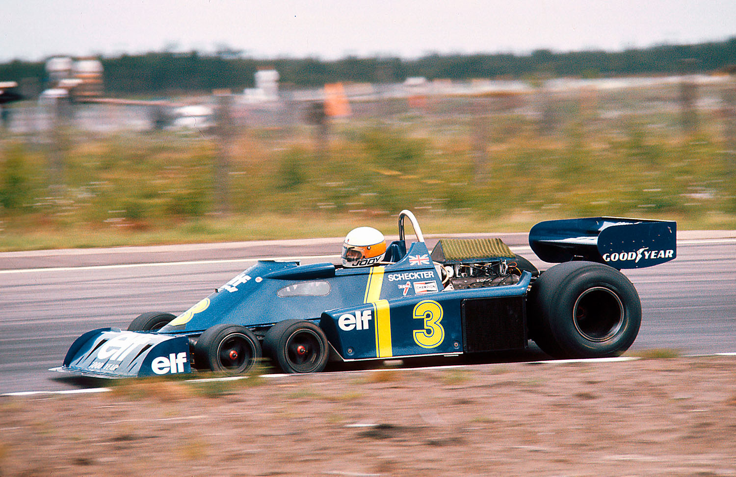 Jody Scheckter hatkerekű Tyrrell-lel, 1976, Svéd GP