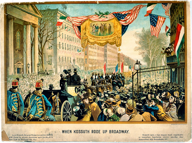 Kossuth Lajost ünnepli New York a Broadwayn