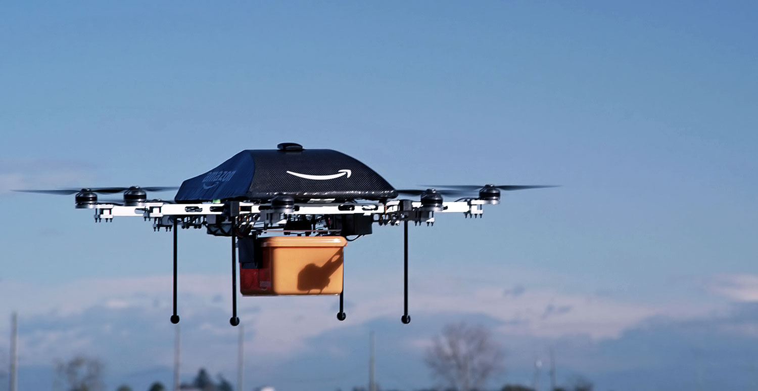 Az Amazon kísérleti drónja. Akár 25 kilós csomagokat is házhoz vihet