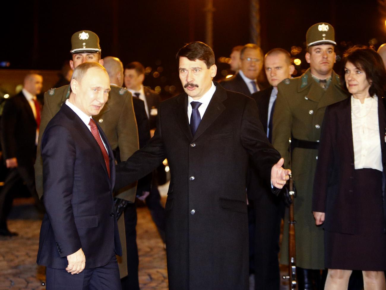 Putyin és Áder az orosz elnök február 17-i budapesti látogatásakor