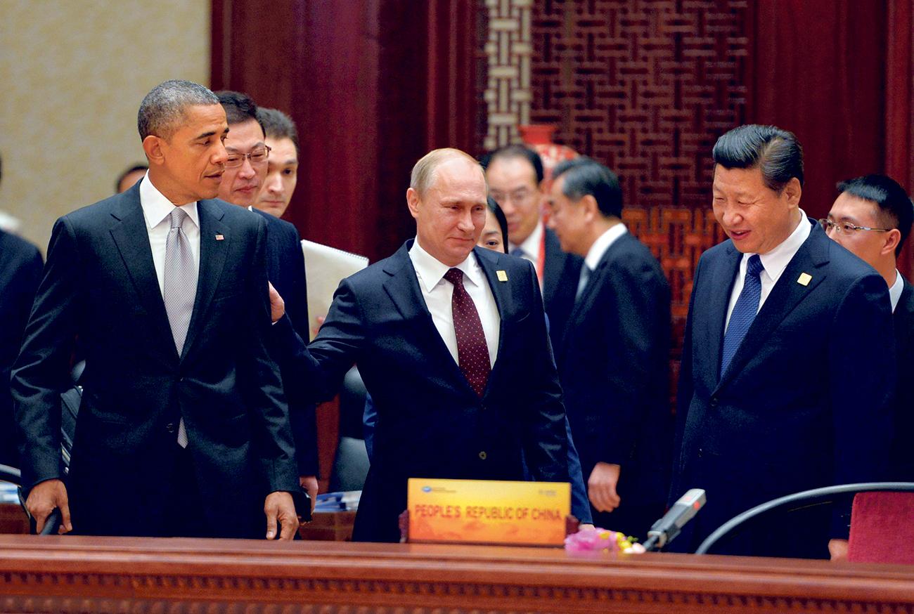 Barack Obama, Vlagyimir Putyin és Xi Jinping