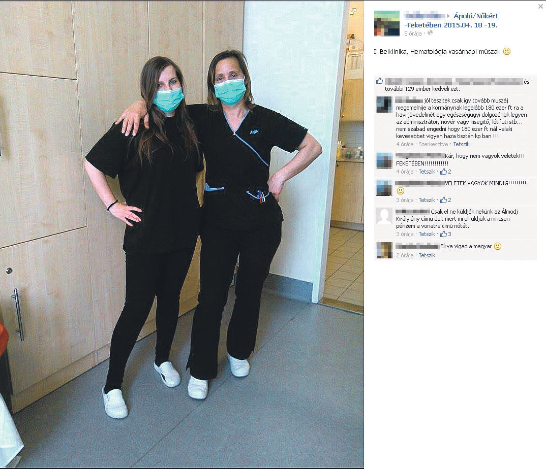 Két ápolónő akcióban a Facebookon