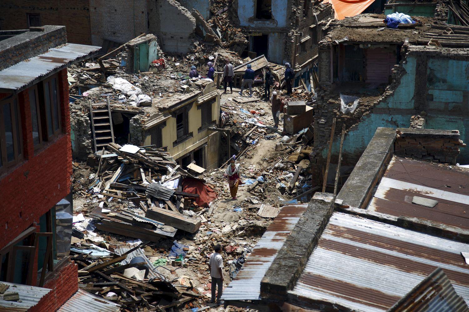Hatalmas volt a pusztítás Nepál külvárosában