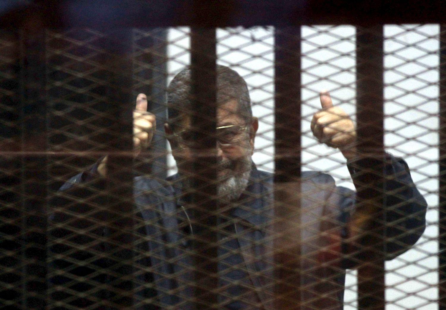 Mohamed Murszi volt egyiptomi elnök a halálos ítélet után
