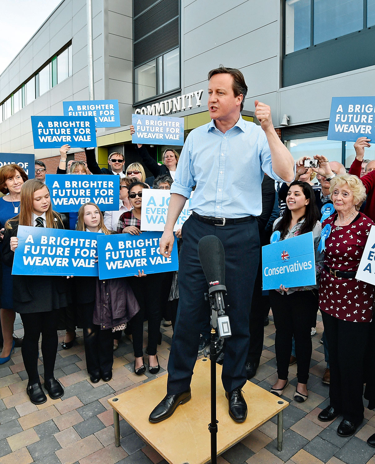 David Cameron egy kampányrendezvényen