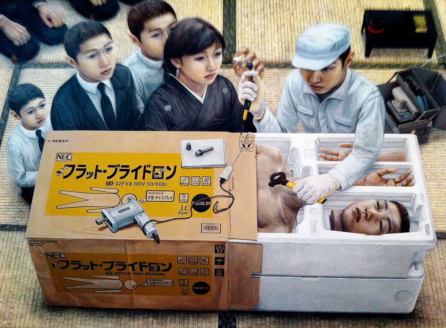 Ishida Tetsuya festményei az elgépiesedett társadalomra utalnak