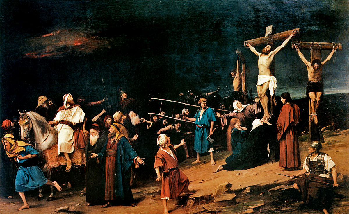 A Golgotát 1884-ben, a Krisztus Pilátus előtt című kép (1881) után, az Ecce Homo (1896) előtt festette