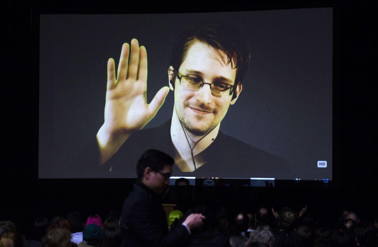 Snowden idén februárban egy kanadai videókonferencián. Felmérhetetlen károkat okozoztt