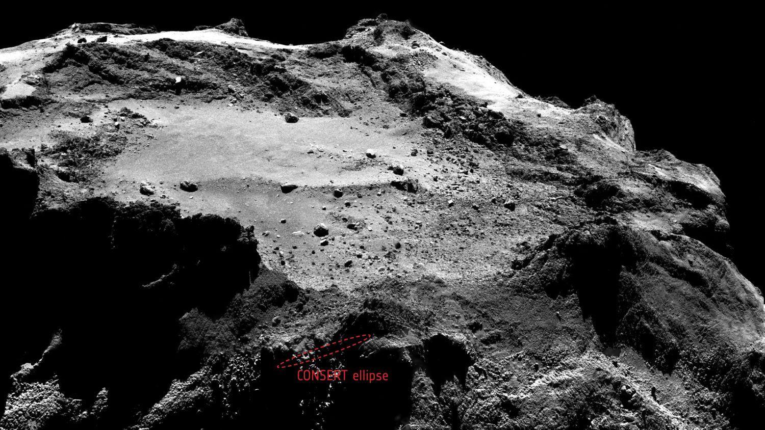 A leszállás helyszínét 18 kilométerről fotózta a Rosetta