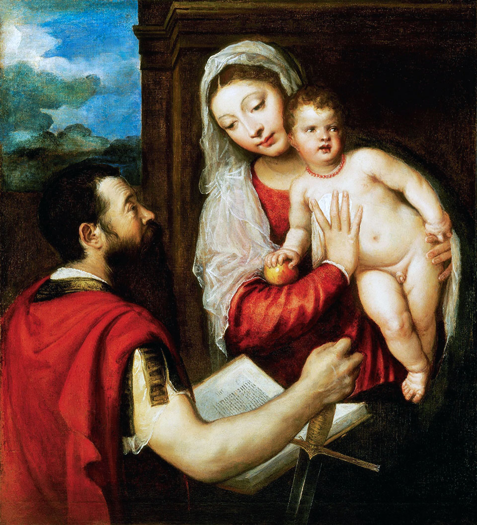 Tiziano: Mária gyermekével és Szent Pállal