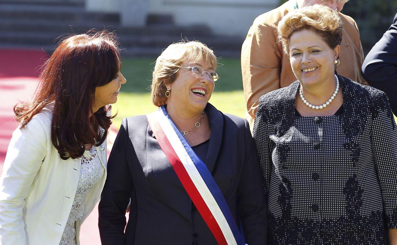 Cristina Fernandez de Kirchner argentin, Michele Bachelet chuilei és Dilma Rousseff brazil elnök