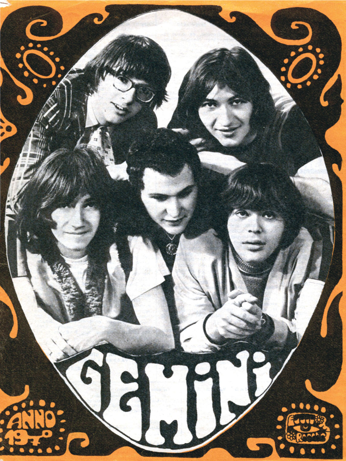 A Gemini 1970-ben. Fent (balról): Markó András és Bardóczi Gyula, lent: Kékes Zoltán, Várszegi Gábor, Szabó György