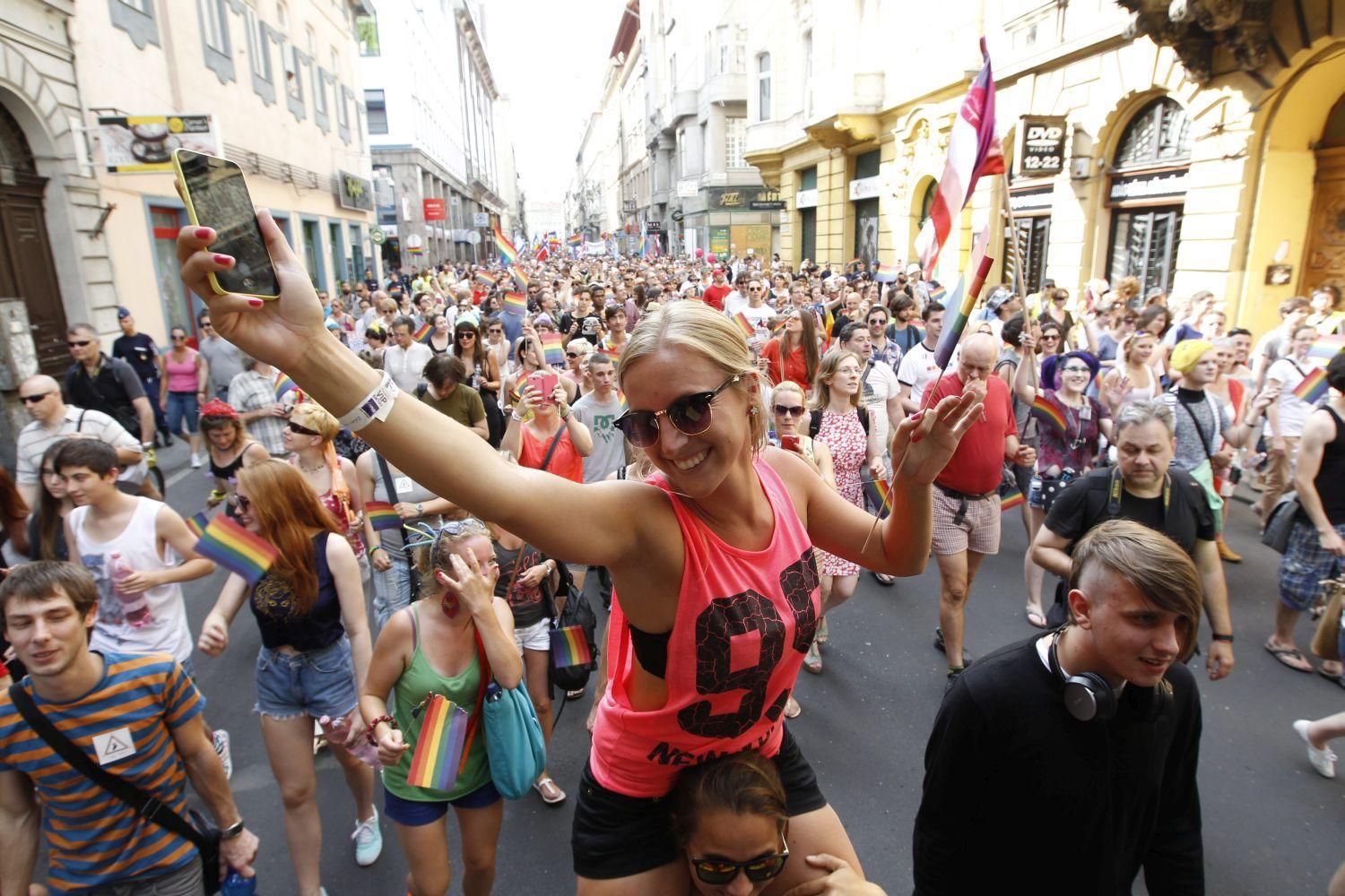 Örömködés a tavalyi Budapest Pride-on