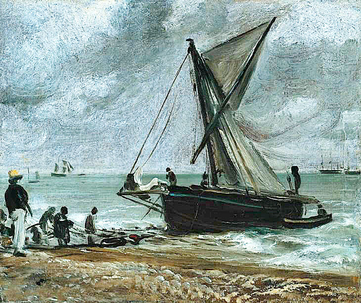 John Constable: Hajó partra vontatása Brightonnál (1824)