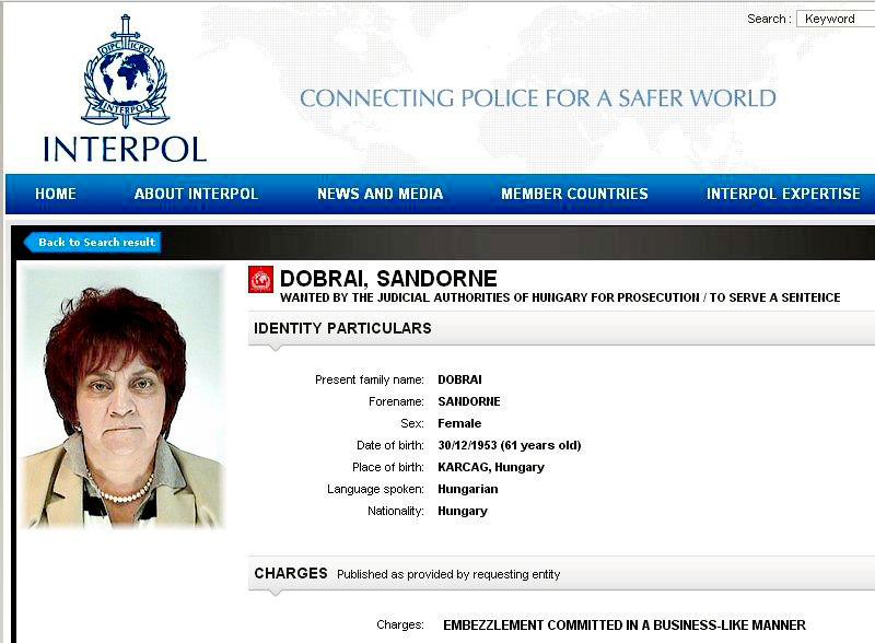 Az Interpol is keresi Dobrai Sándornét, nem találják 