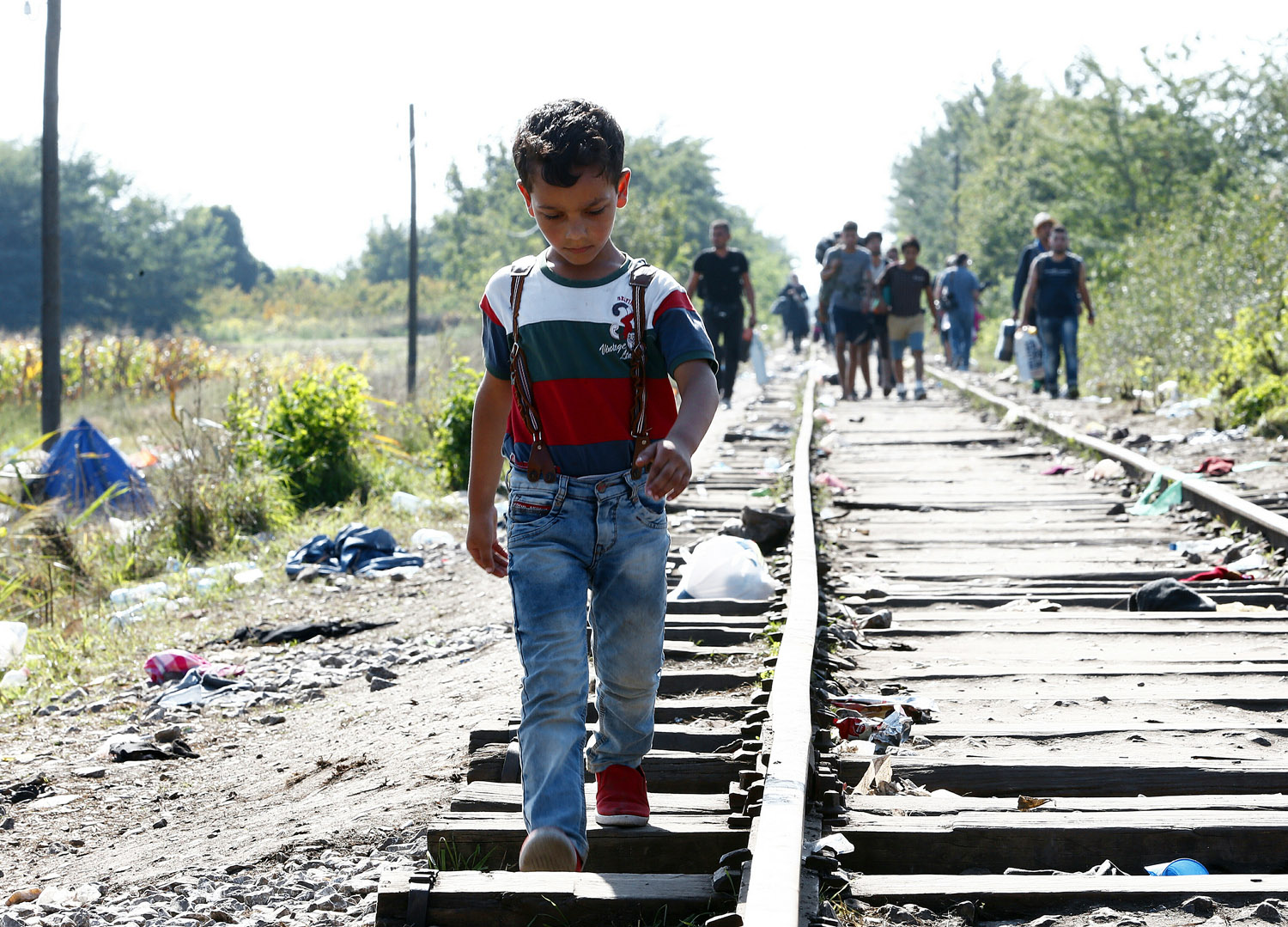 Menekült kisfiú Röszkénél a szerb-magyar határon. Az együttműködésre törekvő  magyaroknak sincs hely, nemhogy a szíreknek vagy az afgánoknak