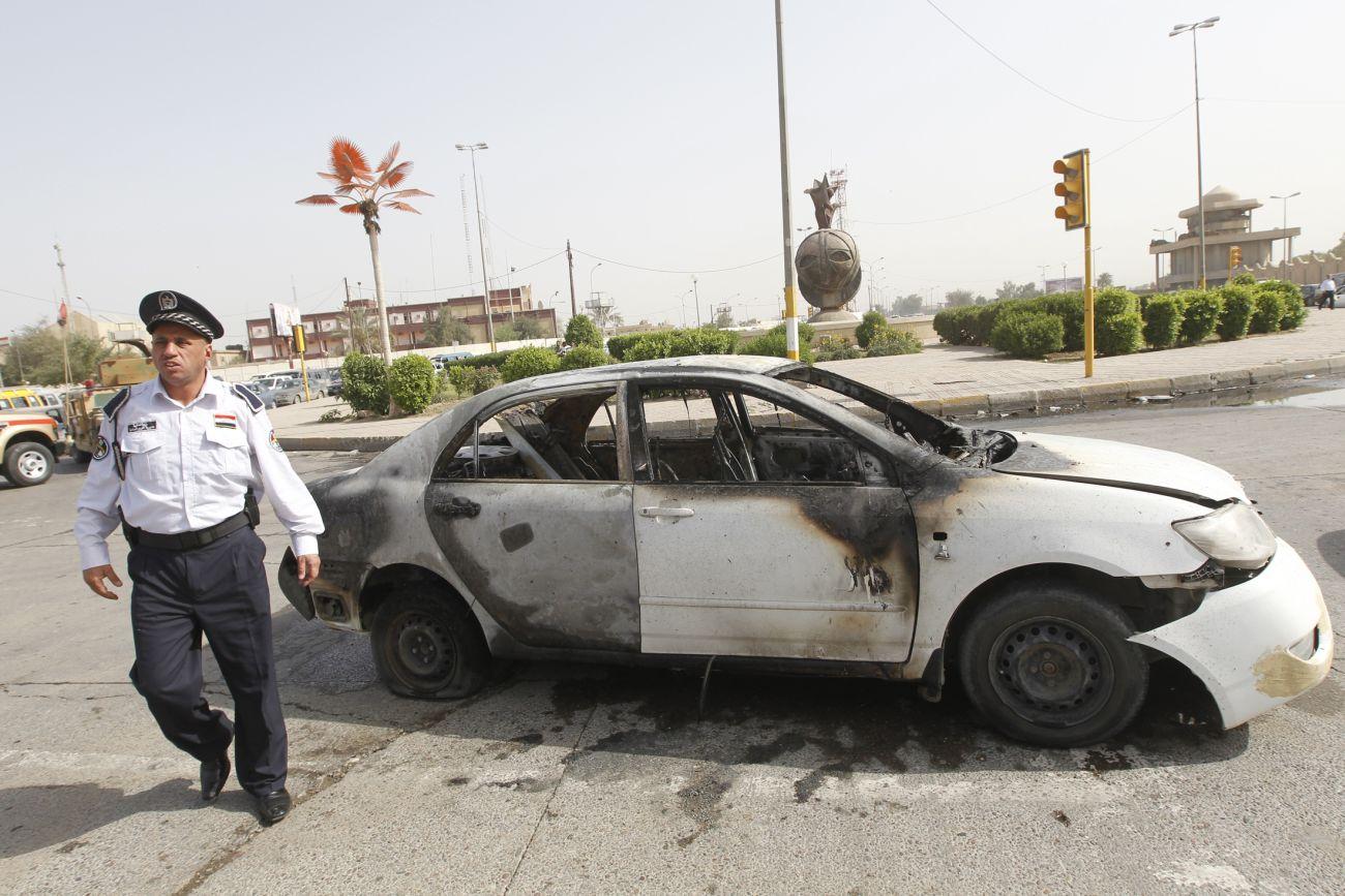 A hírhedt incidens helyszíne, a bagdadi Niszur tér egy 2010-es pokolgépes merénylet után