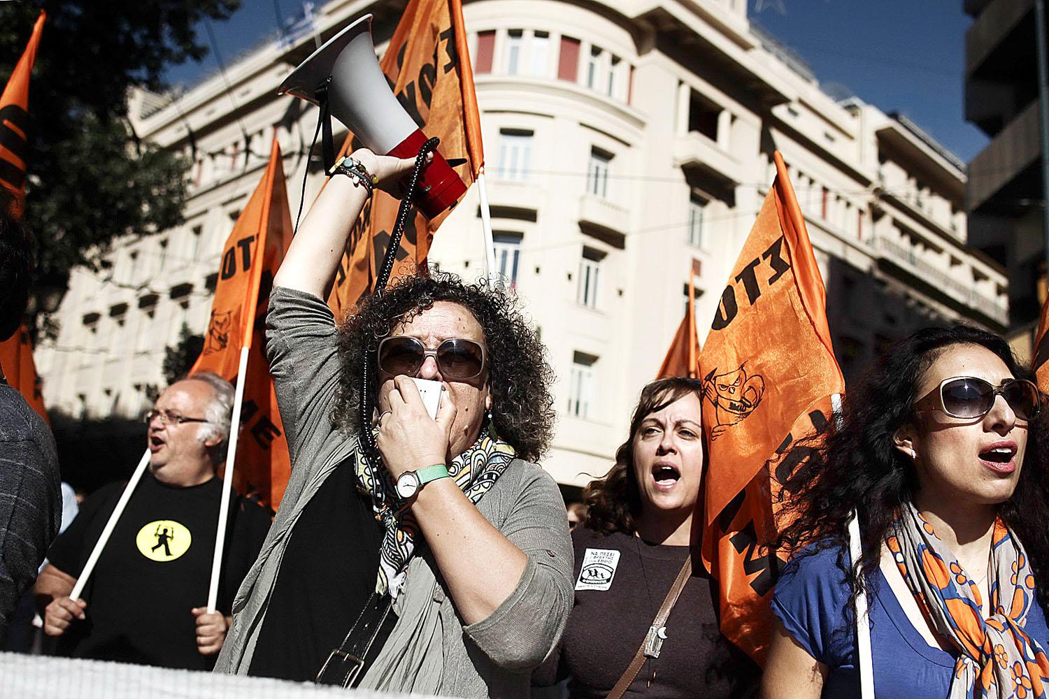 A megszorítások – és immár a Sziriza – ellen tüntetők Athénban